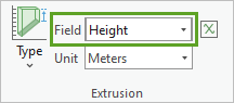 Paramètre Field (Champ) défini sur Height (Hauteur)