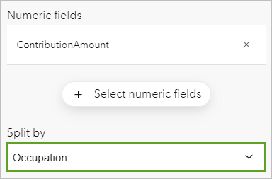 Option Split by (Fractionner par) définie sur Occupation (Fonction) dans la fenêtre Data (Données).