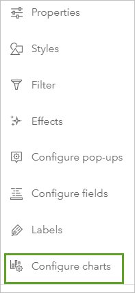 Configure charts (Configurer des diagrammes) dans la barre d’outils Settings (Paramètres)