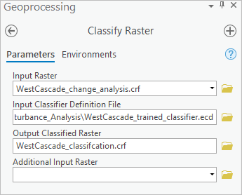 Paramètres de l’outil Classify Raster (Classer le raster)