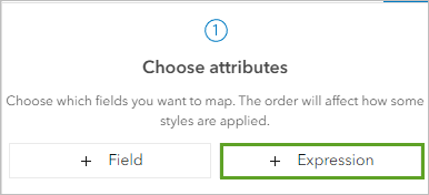 Bouton Expression (Expression) sous Choose attributes (Choisir des attributs) dans la fenêtre Styles (Styles)