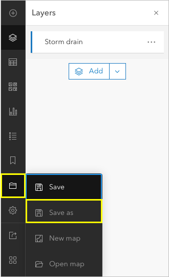 Bouton Save (Enregistrer) et bouton Save as (Enregistrer sous)