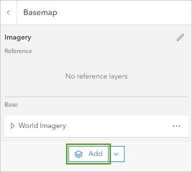 Bouton Add (Ajouter) dans la fenêtre Basemap (Fond de carte)