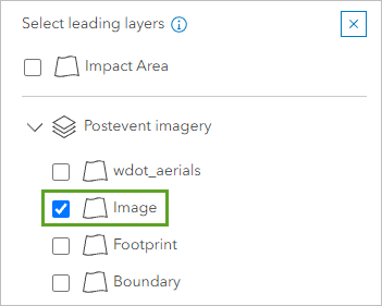 Option Select leading layers (Sélectionner les couches de début)