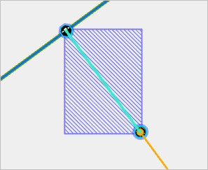 Zone à valider entourant la nouvelle section de ligne