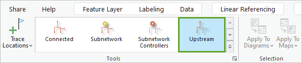 Traçage en amont dans la bibliothèque Tools (Outils) sur le ruban