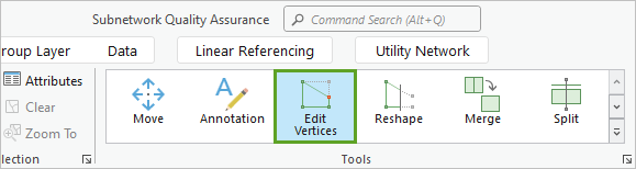 Outil Edit Vertices (Modifier les sommets) sur le ruban