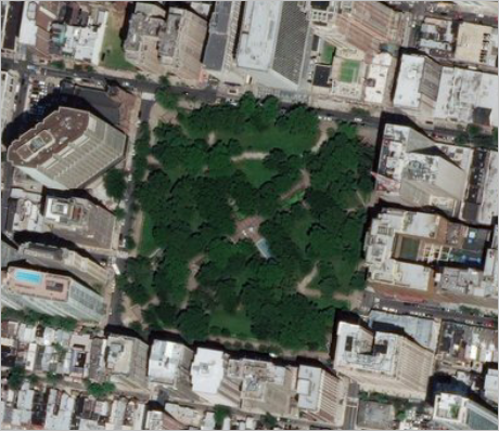 Étendue avec un zoom sur Rittenhouse Square