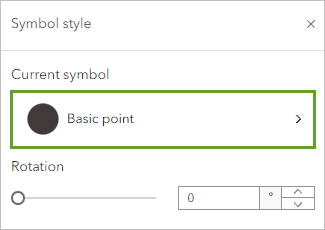 Option Current symbol (Symbole actuel) dans la fenêtre Symbol style (Style de symbole)