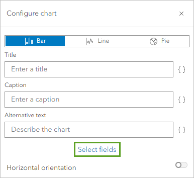 Select fields (Sélectionner des champs) dans la fenêtre Configure chart (Configurer le diagramme)