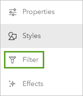 Option Filtrer dans la barre d’outils Paramètres