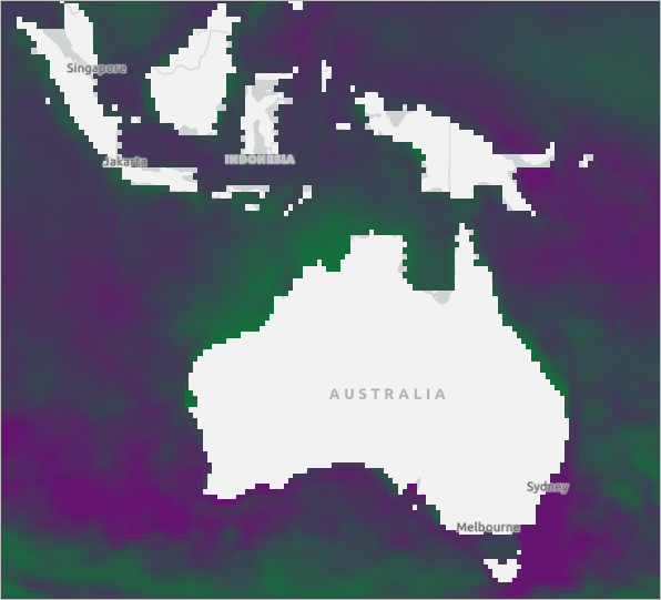 Tendances de température à la surface de la mer sur la carte