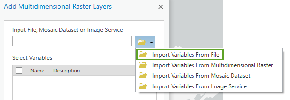 Option Importer des variables d’un fichier