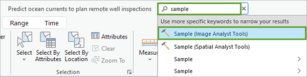 Recherchez et utilisez l'outil Sample (Échantillon).