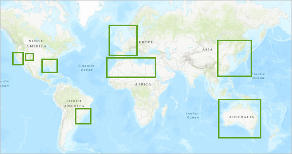 Emplacements des zones enregistrées dans un géosignet