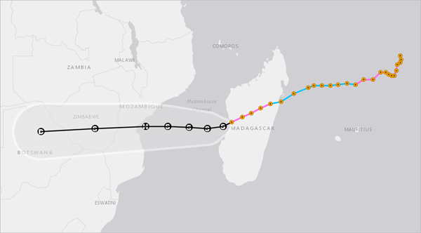 Tempête tropicale Chalane au large de Madagascar