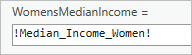 Expression de calcul du revenu médian dans la fenêtre Calculer un champ