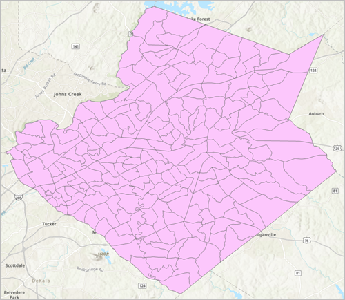 Couche Tracts (Secteurs) sur la carte