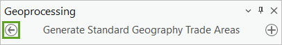 Bouton Back (Retour) dans la fenêtre Geoprocessing (Géotraitement)