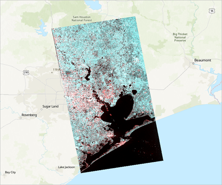 Image SAR initiale sur la carte