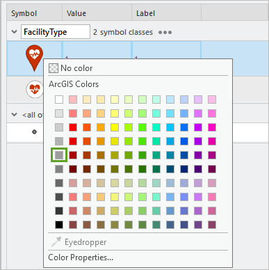 Appliquez une couleur grise aux localisations des concurrents.