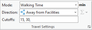 Paramètres de temps de trajet à pied