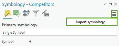 Cliquez sur Options (Options) et Import symbology (Importer la symbologie).