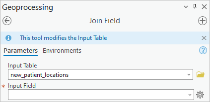 Définissez la table en entrée sur new_patient_locations.