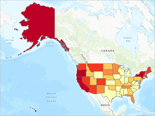 Carte Web montrant la couche publiée