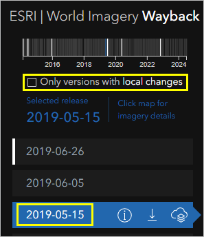 Décocher la case Uniquement les versions avec des modifications locales