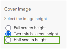Redimensionnez l’image de couverture à la moitié de la hauteur de l’écran.