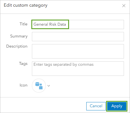 Titre General Risk Data (Données sur les risques généraux)