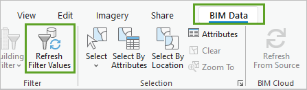 Bouton Refresh Filter Values (Actualiser les valeurs de filtre)