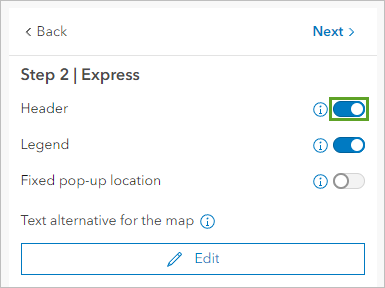 Option Header (En-tête) activée