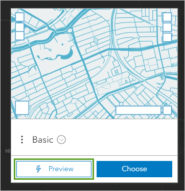 Bouton Preview (Aperçu) pour le modèle Basic (De base)