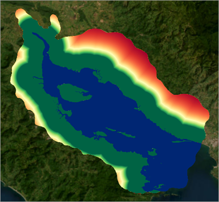 Couche Transformation of Dist_Saline_Water (Transformation de Dist_Saline_Water) sur la carte