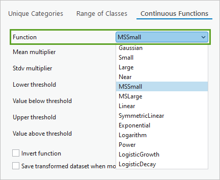 Option MSSmall sélectionnée