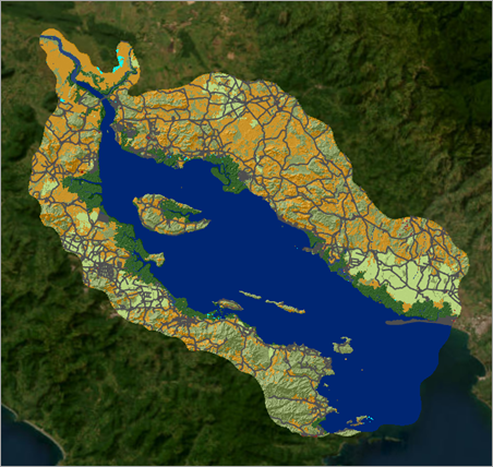 Couche Roads (Routes) affichée sur la carte