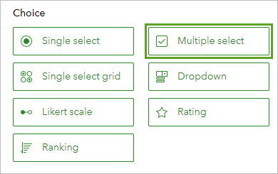 Question de type Multiple select (Sélection multiple)