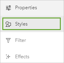 Bouton Styles de la barre d’outils Settings (Paramètres)