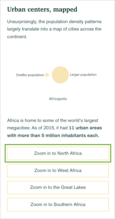 Bouton Zoom in to North Africa (Zoom avant sur l'Afrique du Nord)