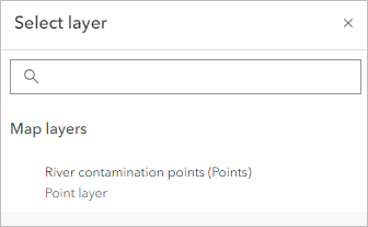 Sélectionnez la couche Points de contamination de la rivière.