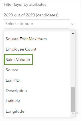 Attribut Sales Volume (Volume de ventes)