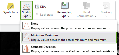 Minimum Maximum dans le menu Type d’étirement