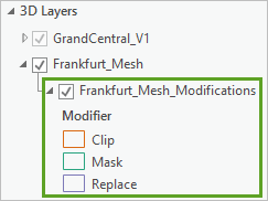 Modification dans la fenêtre Contents (Contenu)