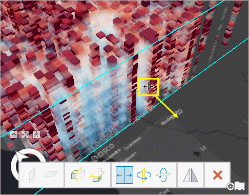 Pousser ou tirer la coupe dans la couche de voxels