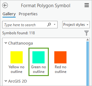 Chattanooga スタイルの Green no outline シンボル