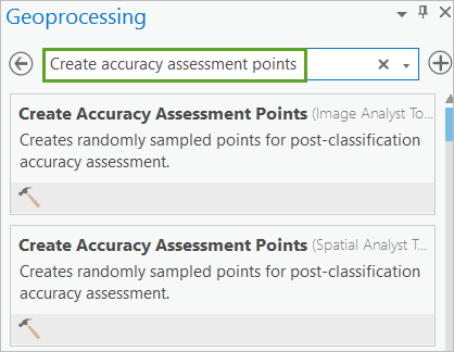 「Create accuracy assessment points」を検索します。