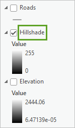 名前が変更された Hillshade レイヤー