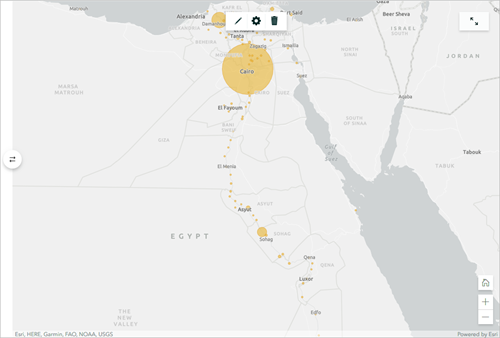 エジプトの大都市を示すマップのスライド。